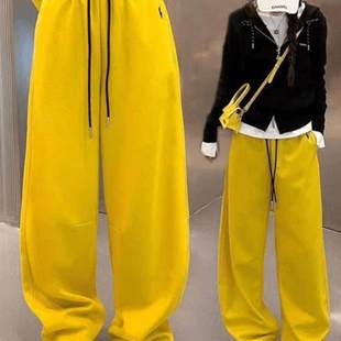 休闲裤 秋冬加绒阔腿卫裤 百搭风格 高腰显瘦弯刀裤 女款