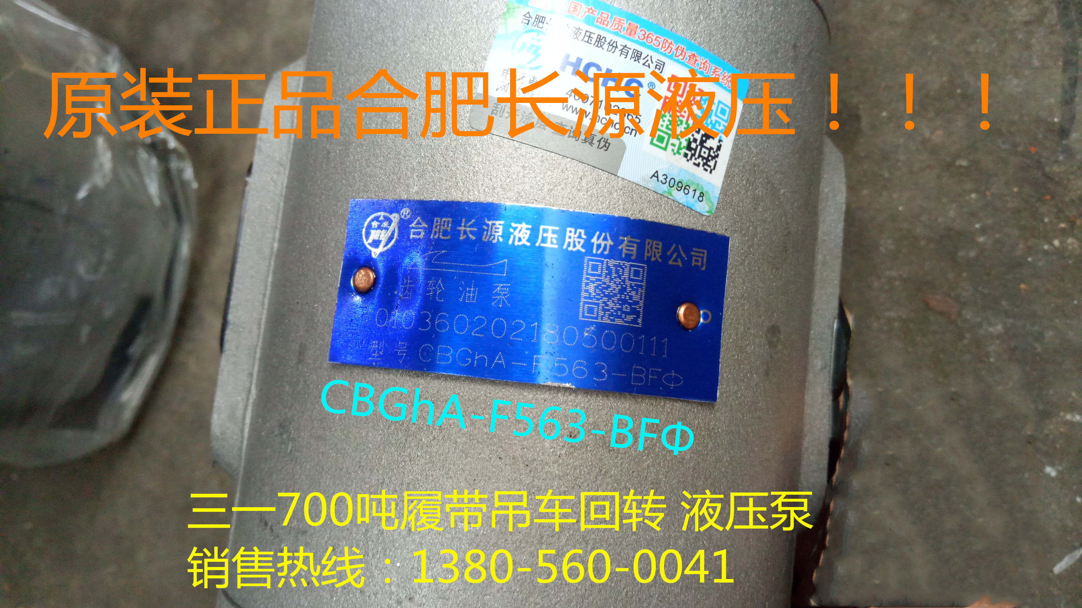 合肥长源HCHC液压CBGhA-F563-BFΦ三一700吨履带吊车回转齿轮油泵