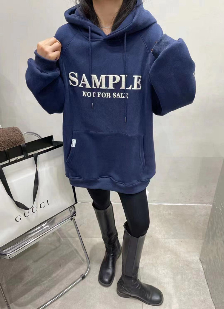 欧洲站大板字母印花慵懒风卫衣