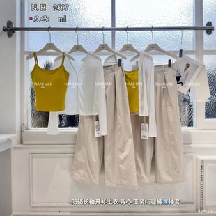吊带 薄防晒衣开衫 工装 阔腿裤 夏 NANHAN正品 休闲套装 三件套女长袖