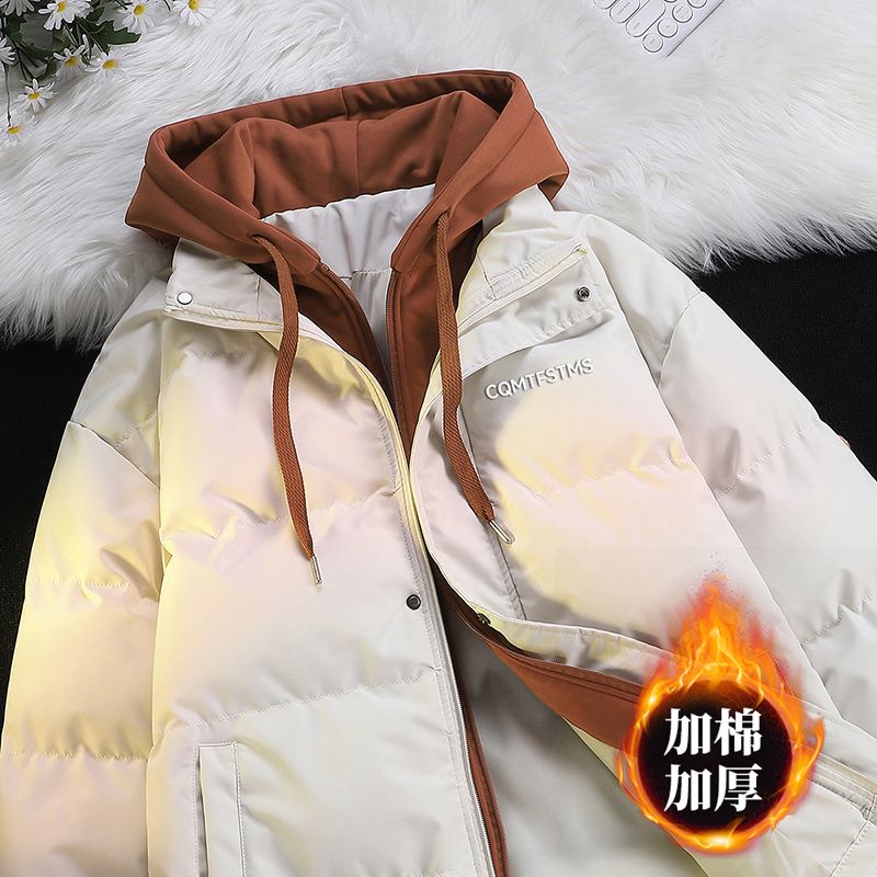 美式加厚假两件棉服棉袄女外套