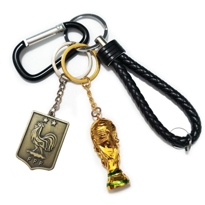 法国队世界杯周边钥匙扣西班牙阿根廷奖杯学生书包挂扣挂件纪念品