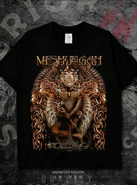 Djent鼻祖瑞典Meshuggah乐队金属摇滚印花男女款纯棉短袖T恤夏季