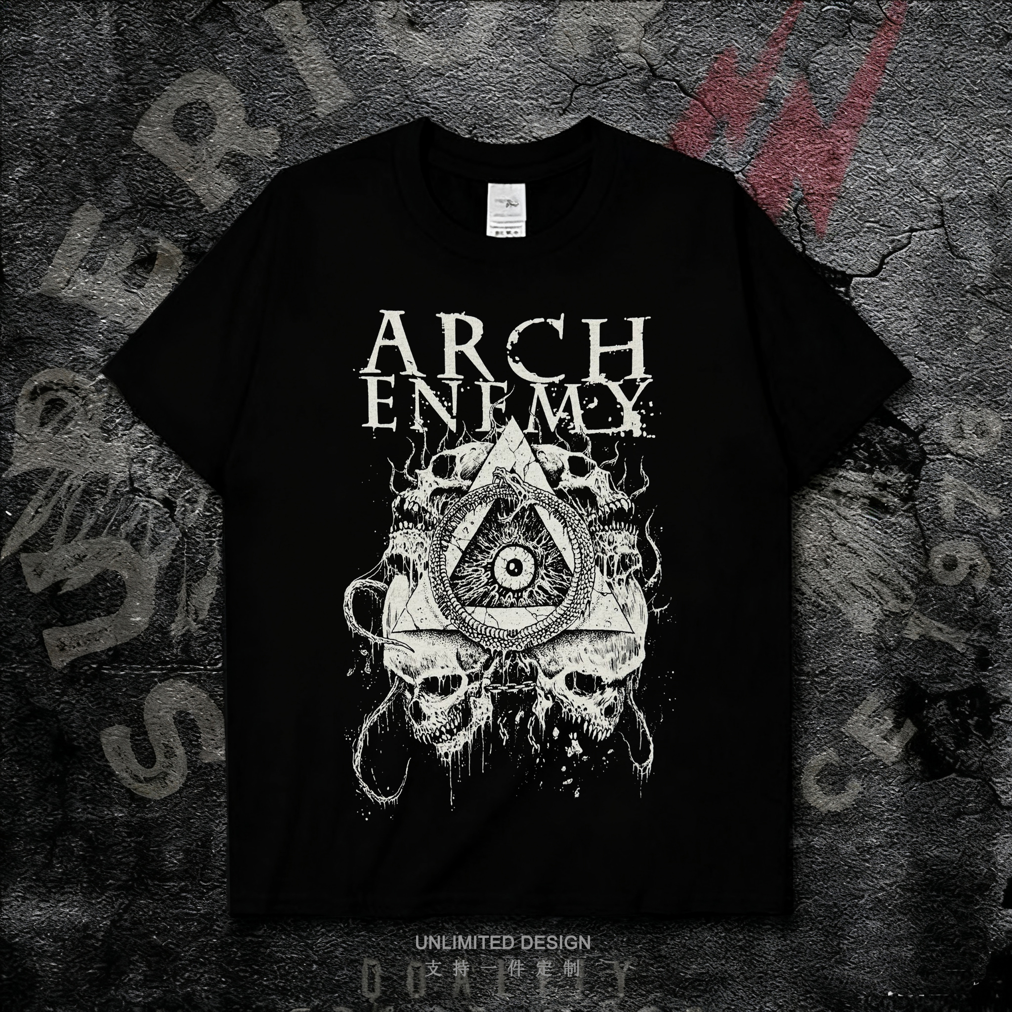 轻朋克风大敌乐队短袖T恤