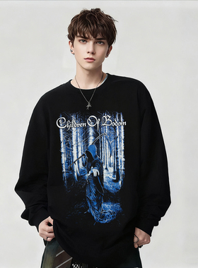 Children of Bodom重金属乐队印花长袖T恤男女款黑色纯棉上衣春秋