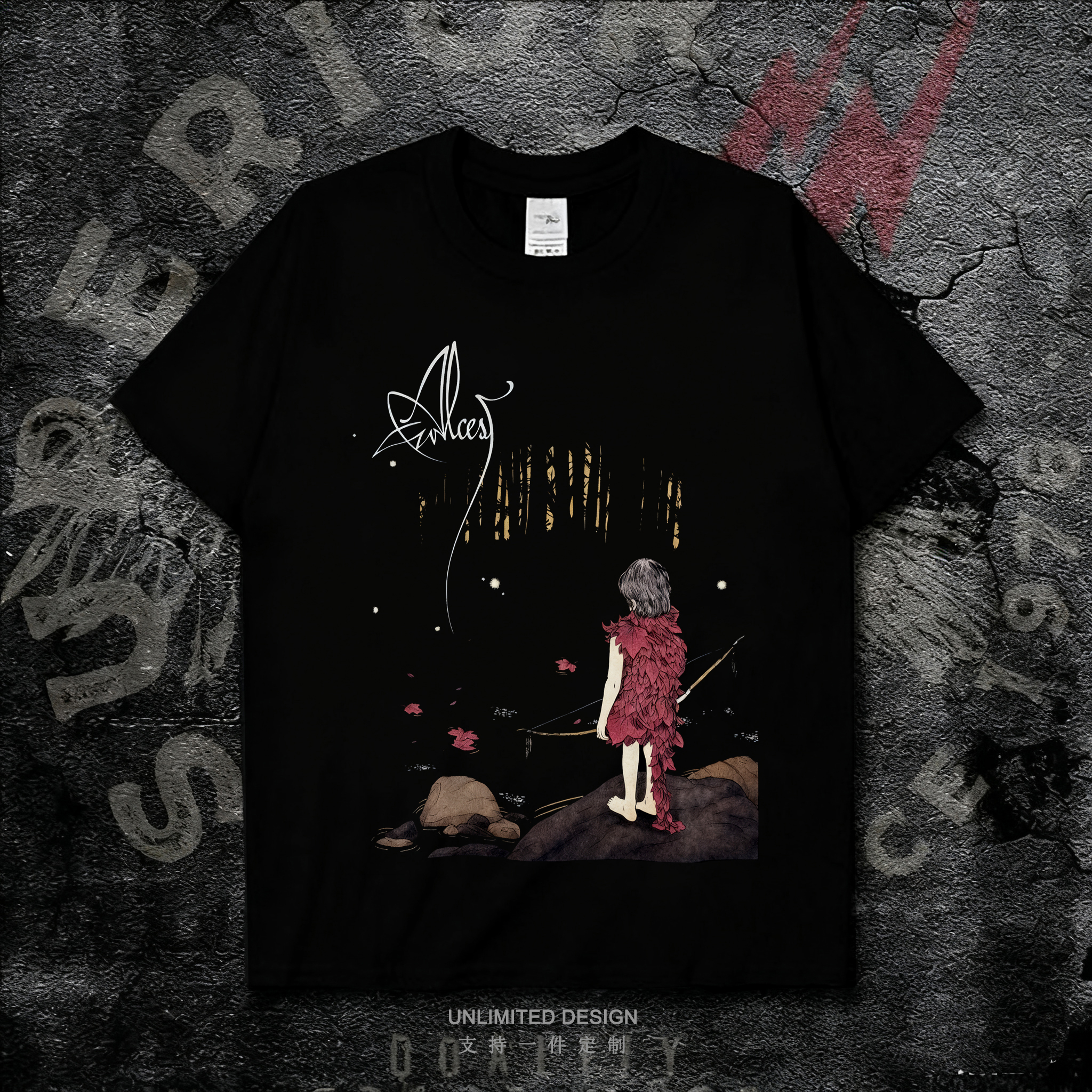 复古印花纯棉上衣短袖T恤男女夏