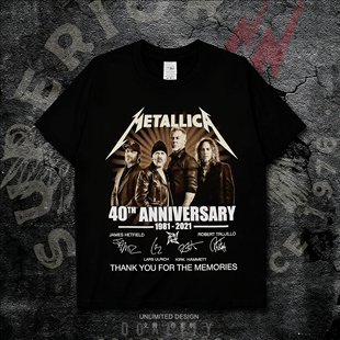 Metallica金属乐队40周年欧美摇滚印花男女款纯棉短袖T恤上衣夏