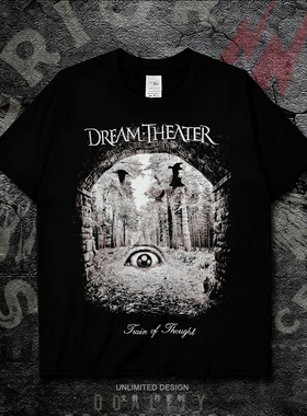 DREAM THEATER乐队摇滚周边印花短袖T恤男女款黑色纯棉上衣夏季