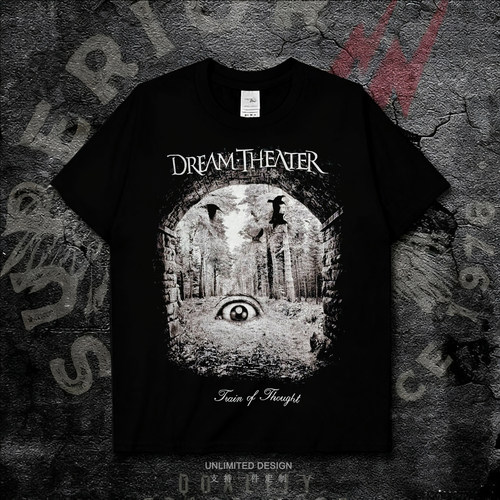 DREAM THEATER乐队摇滚周边印花短袖T恤男女款黑色纯棉上衣夏季
