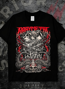 日本Babymetal宝钢乐队音乐节骷髅印花短袖T恤男女纯棉潮牌上衣夏