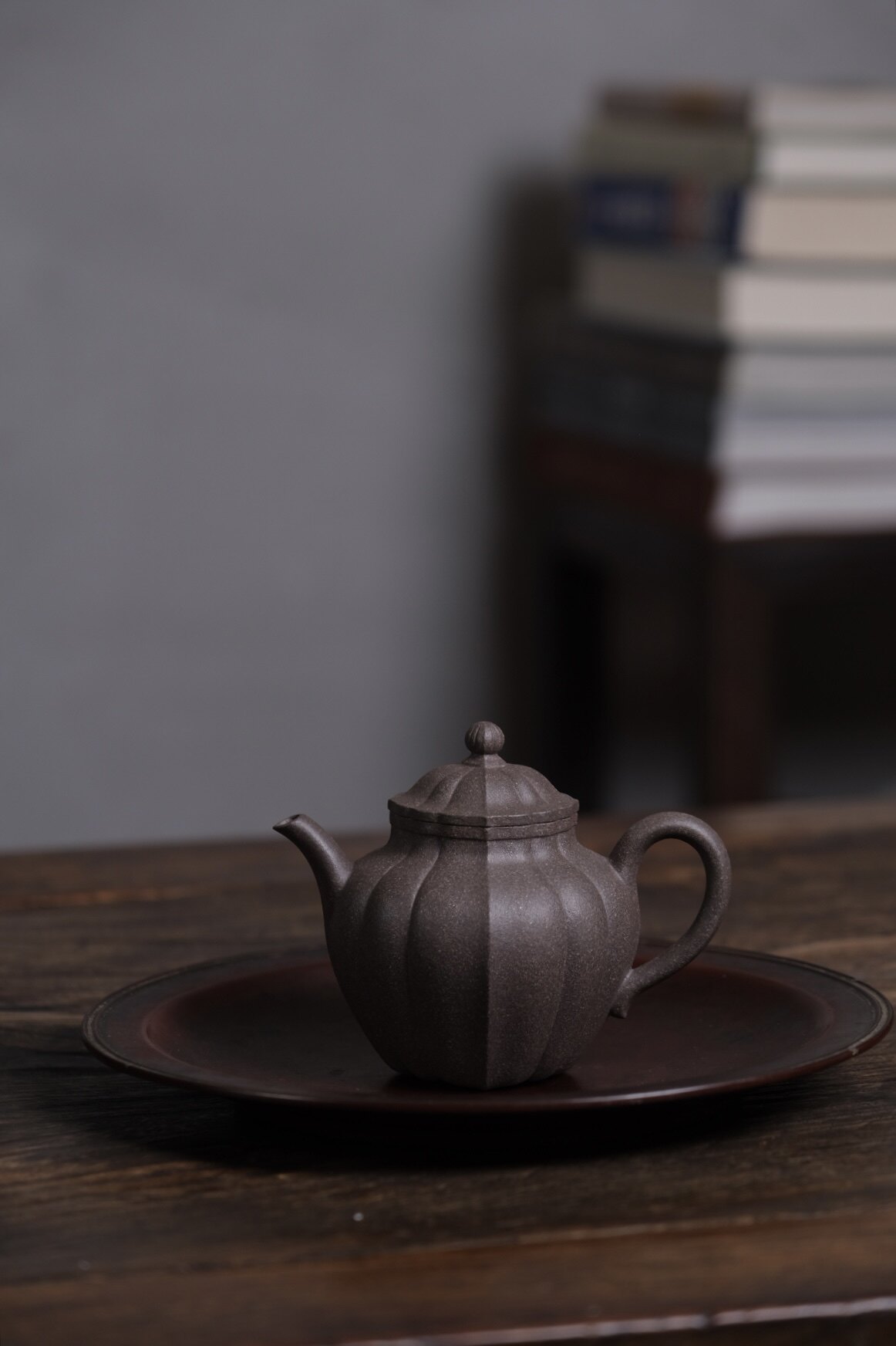 志修斋陶手周传全手工筋纹器 秋水壶 老段泥 165cc师承吴东元老师