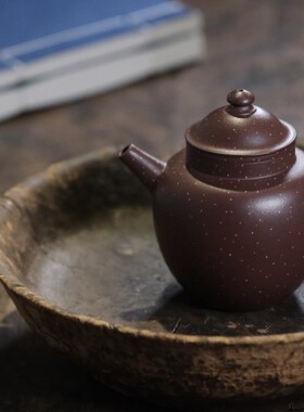 静山堂陶手朱天聪老师 全手工 紫泥铺砂 宫灯 紫砂壶 160cc