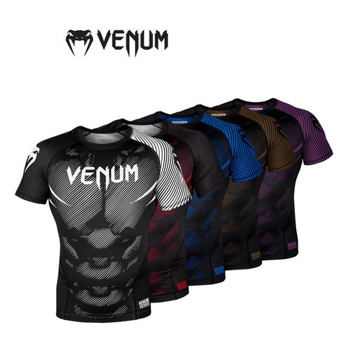 VENUM NOGI毒液短袖t恤UFC综合格斗柔术训练衣mma格斗防磨紧身衣