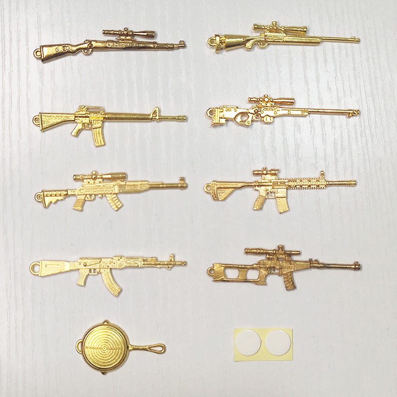 吃鸡三级头电动车小黄鸭配件武器摆件
