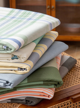 老粗布纯棉床单100全棉粗布加厚棉麻学生宿舍被单凉席三件套简约