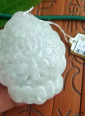 98348玉琳阁翡翠实物拍图缅甸玉天然A货翡翠玉开屏孔雀大吊坠送证