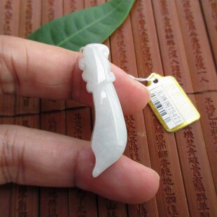 保真小关刀小刀小玉刀吊坠造型75471实物拍图缅甸玉天然A货翡翠玉