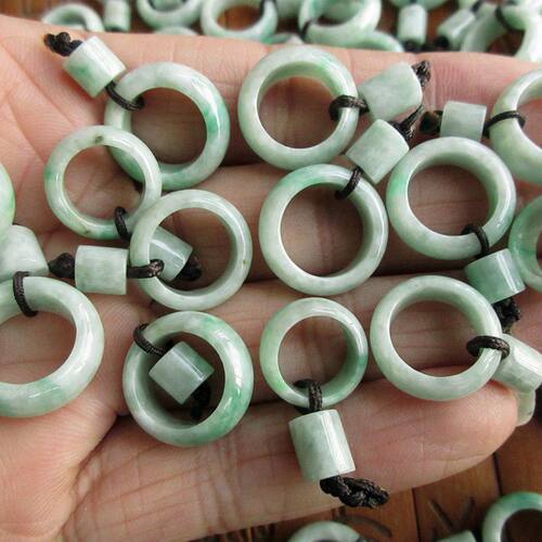 跑马环小玉扣玉环带阳绿