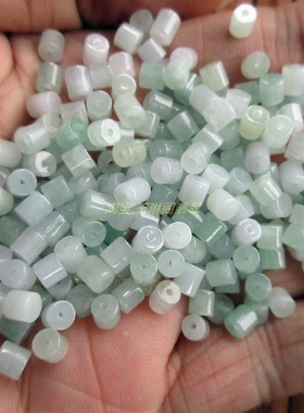 4*4mm小桶珠管珠小玉管20920-4路路通珠缅甸玉天然A货翡翠玉H10
