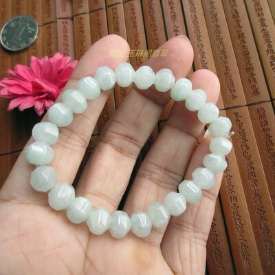 保真 新款多面款灯珠珠手链21610天然A货翡翠玉实物拍图N75玉琳阁