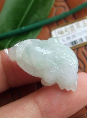 70784玉琳阁翡翠实物拍图缅甸玉天然A货翡翠蟾蜍三脚金蟾吊坠