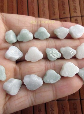 保真 通孔款如意锁小吊坠迷你款手链21607缅甸玉天然A货翡翠玉H36