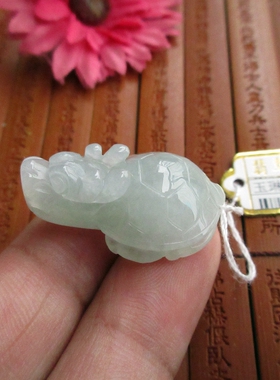 (双孔)保真立体龙龟龙头龟吊坠74826实物拍图缅甸玉天然A货翡翠玉