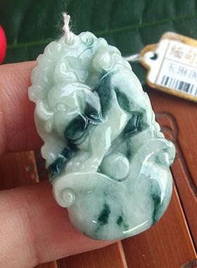 71095缅甸玉 天然A货翡翠玉 生肖猪吊坠牌 实物拍图 玉琳阁珠宝