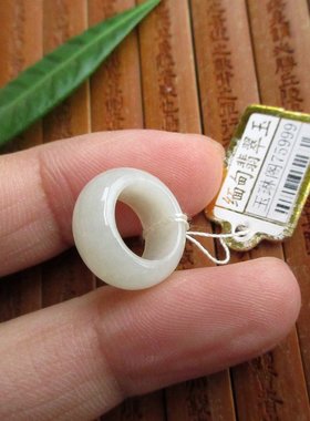 保真内孔10/16mm跑环小玉扣玉环75999缅甸天然A货翡翠玉实物拍图