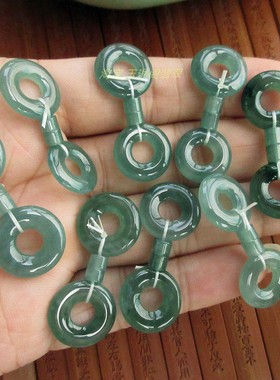 保真加大款耳饰玉扣一对耳环扣21204-10蓝水危料天然A货翡翠玉N42