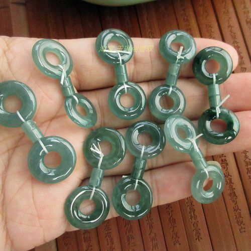 保真一对耳环扣深蓝色缅甸玉