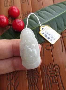 72407保真 缅甸玉天然A货翡翠玉玉佛平安佛小吊坠 实物拍图玉琳阁