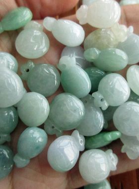 保真肥厚款小钱袋小钱包福袋吊坠21160-2缅甸玉天然A货翡翠玉H8