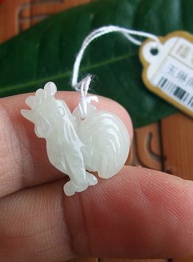 70191玉琳阁翡翠实物拍图缅甸玉天然A货翡翠配件用小生肖鸡小坠子