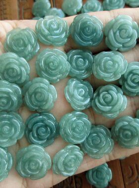 保真冰蓝玉玫瑰花坠子21351-4天然A货危料翡翠玉包手链戒指用N55