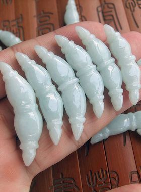 20829-1莲藕玉藕吊坠节节高手牌(大一点的)缅甸玉 天然A货翡翠玉