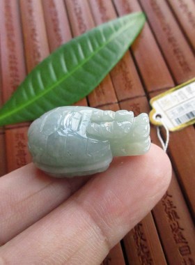 保真 立体款龙龟龙头龟大吊坠76022实物拍图 缅甸玉天然A货翡翠玉