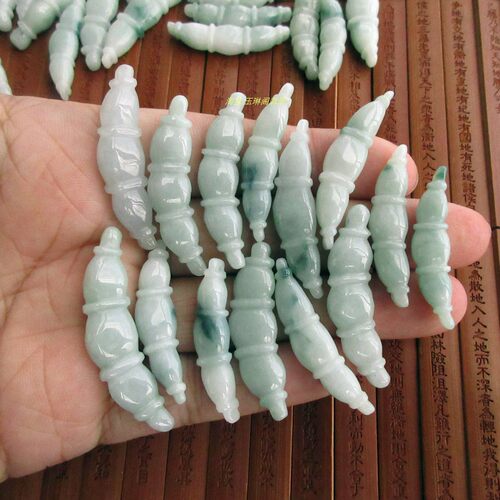 保真玉藕条莲藕节节高手链用坠子21873缅甸天然A货翡翠玉实拍N