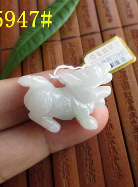 天然a货翡翠缅甸玉麒麟吊坠