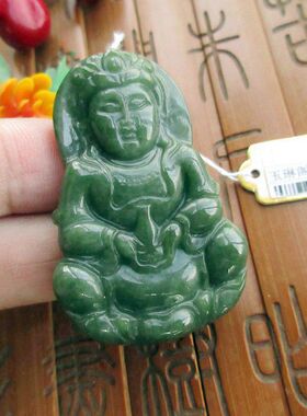 大个玉观音大吊坠51MM玉琳阁90481实物拍正品缅甸玉 天然A货翡翠