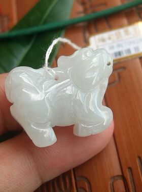 70928天然A货翡翠玉 立体款玉麒麟吊坠 缅甸玉实物拍图玉琳阁翡翠