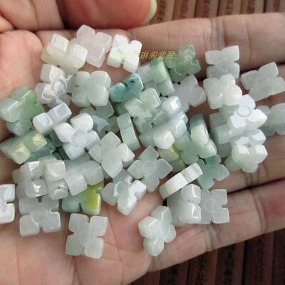 四叶草天然diy迷你小配件缅甸玉