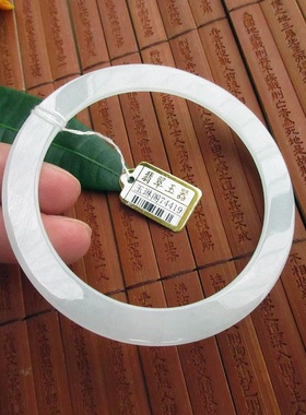 保真超薄款超大玉环玉圈可当手镯用74419缅甸玉天然A货翡翠玉实拍