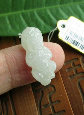 72951保真 儿童款小天使小吊坠 缅甸玉天然A货翡翠玉 实物拍图