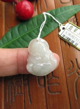 保真翡翠玉平安佛22mm纯天然A货缅甸玉74115实物拍图大肚佛玉琳阁