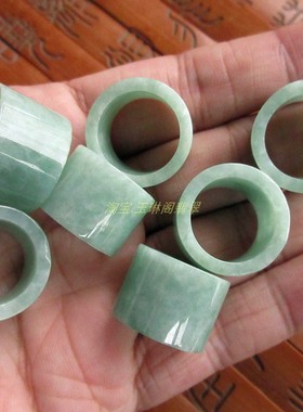 保真大个款大路路通转运珠小尾戒指21399#缅甸玉天然A货翡翠玉