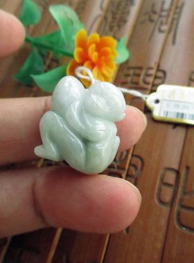 保真淡绿色立体小个款生肖猴小吊坠73453实拍图缅甸天然A货翡翠玉