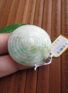 保真三彩色草帽大吊坠实物拍图缅甸玉76225天然A货翡翠玉特色新款