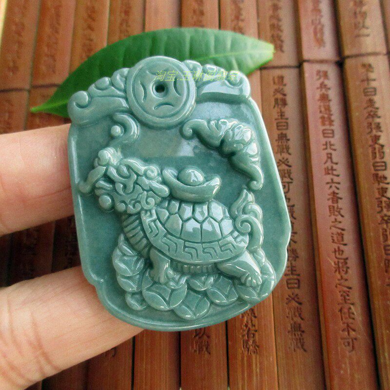 包真牌子款龙头龟龙龟大吊坠实拍D76671蓝水危料天然A货翡翠玉T13