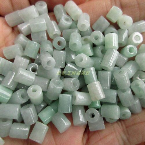 大孔管珠玉管小配件天然翡翠